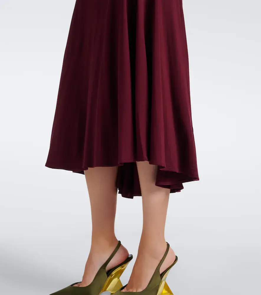 BLUMARINE Draped tie-neck jersey midi dress | Thumbnail 5 BLUMARINE Draped tie-neck jersey midi dress | Thumbnail 5
