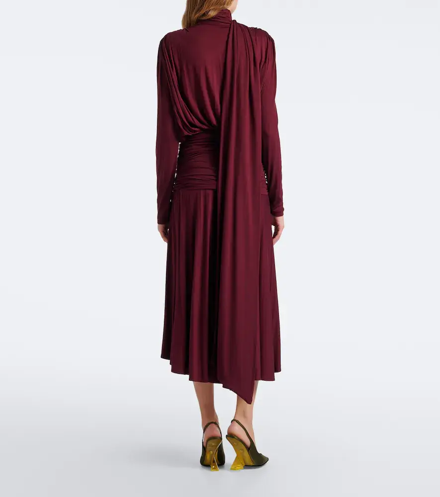 BLUMARINE Draped tie-neck jersey midi dress | Thumbnail 6 BLUMARINE Draped tie-neck jersey midi dress | Thumbnail 6