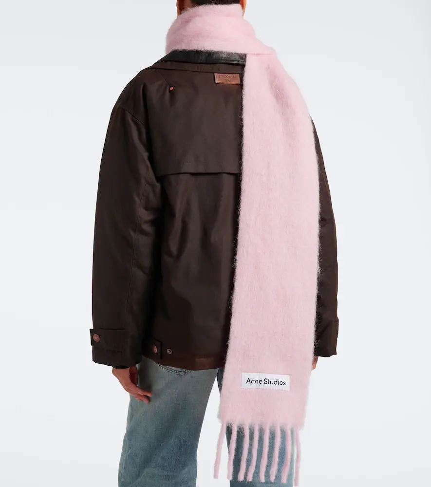Acne Studios Fringed alpaca, wool, and mohair-blend scarf | Thumbnail 4 Acne Studios Fringed alpaca, wool, and mohair-blend scarf | Thumbnail 4