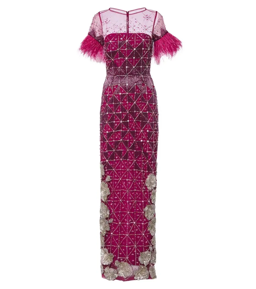 LA FUORI Là Fuori Aviary Crystal embellished bustier gown