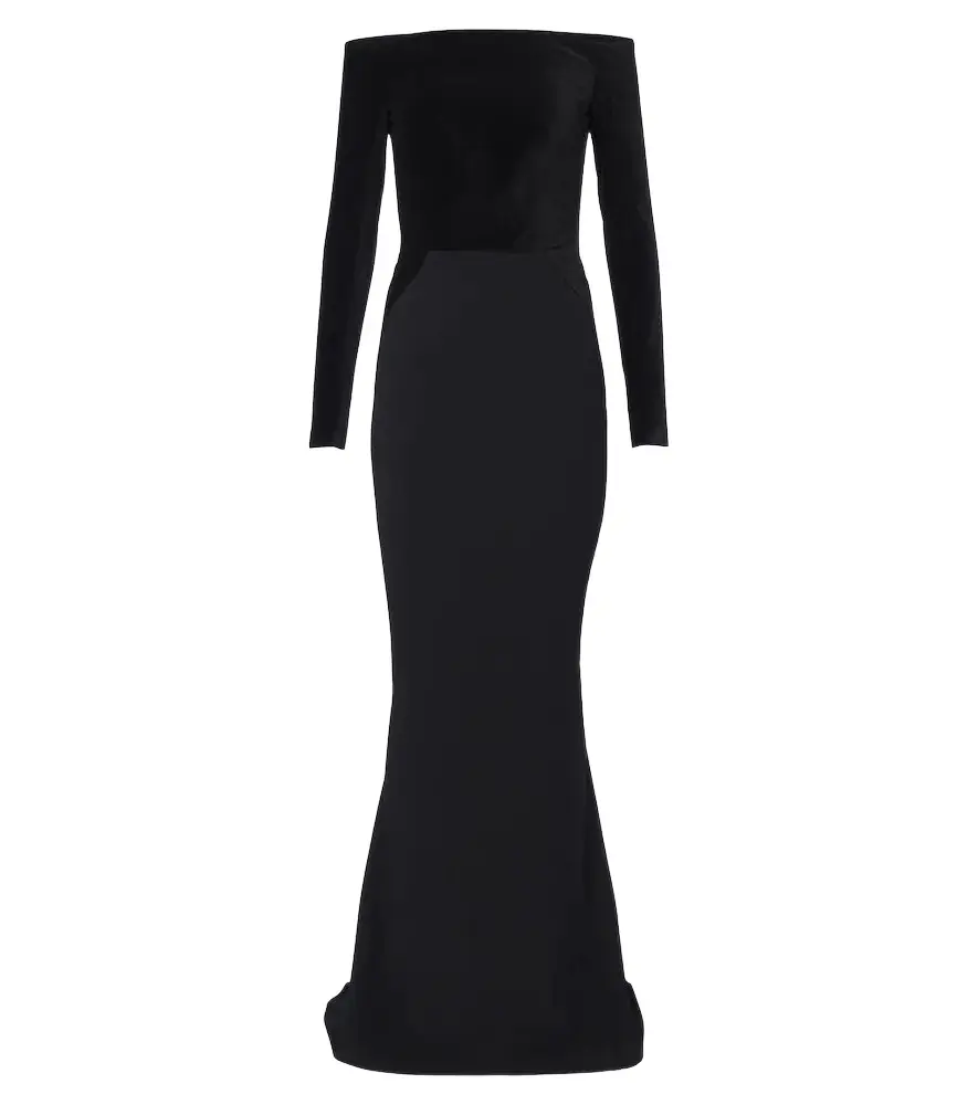 Pazienza crêpe and velvet gown Pazienza crêpe and velvet gown