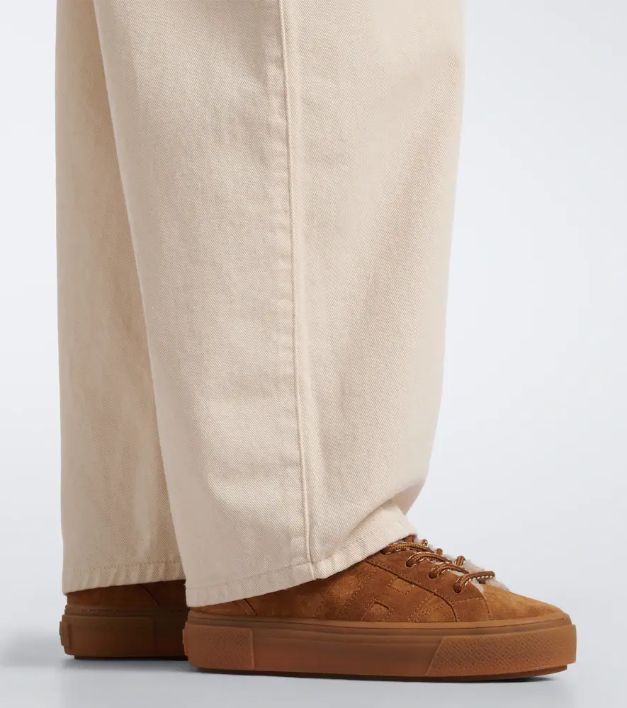 Hogan Crosswind shearling-trimmed suede sneakers | Thumbnail 5