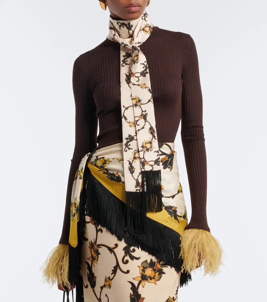 La DoubleJ Printed fringed silk twill scarf | Thumbnail 5 La DoubleJ Printed fringed silk twill scarf | Thumbnail 5