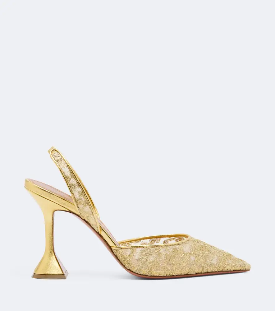 Amina Muaddi Holli lace slingback pumps | Thumbnail 2