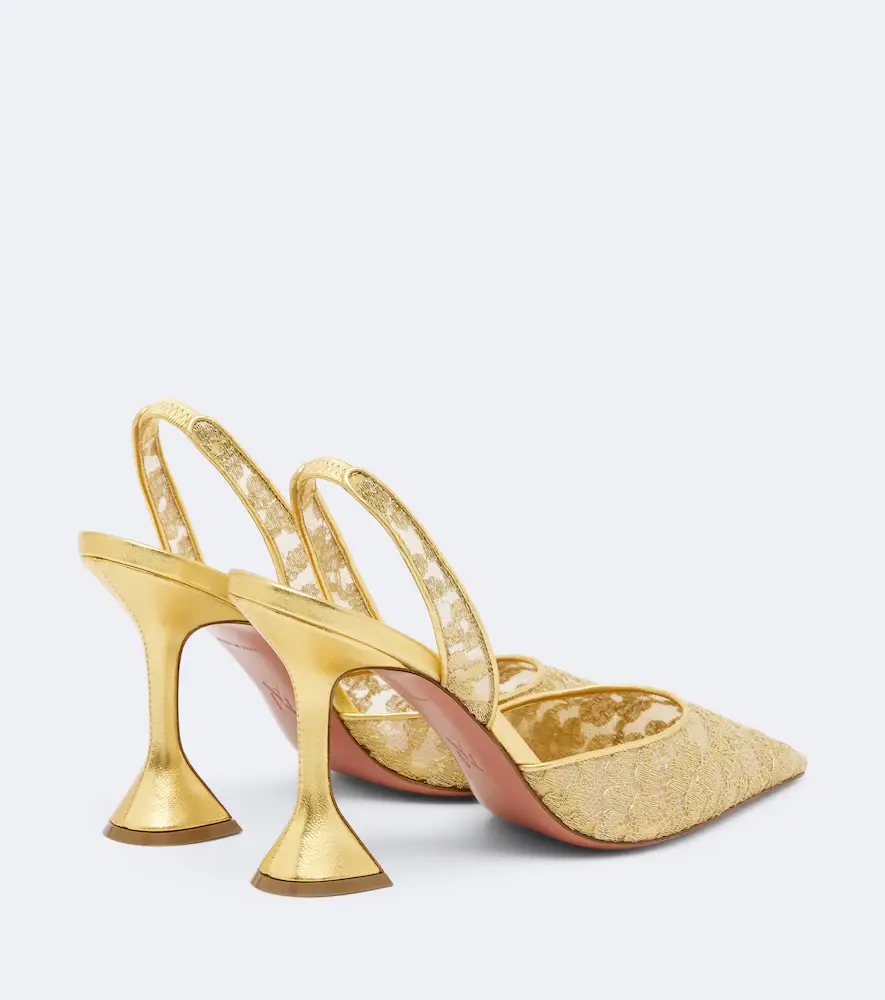 Amina Muaddi Holli lace slingback pumps | Thumbnail 4