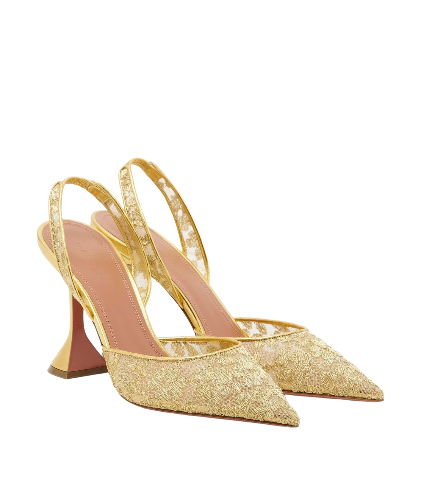 Amina Muaddi Holli lace slingback pumps