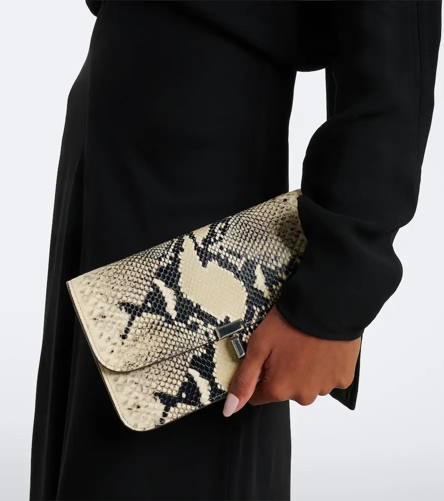 TOTEME T-Lock snake-effect leather crossbody bag | Thumbnail 4