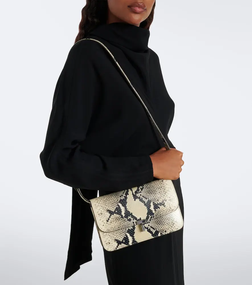 TOTEME T-Lock snake-effect leather crossbody bag | Thumbnail 5