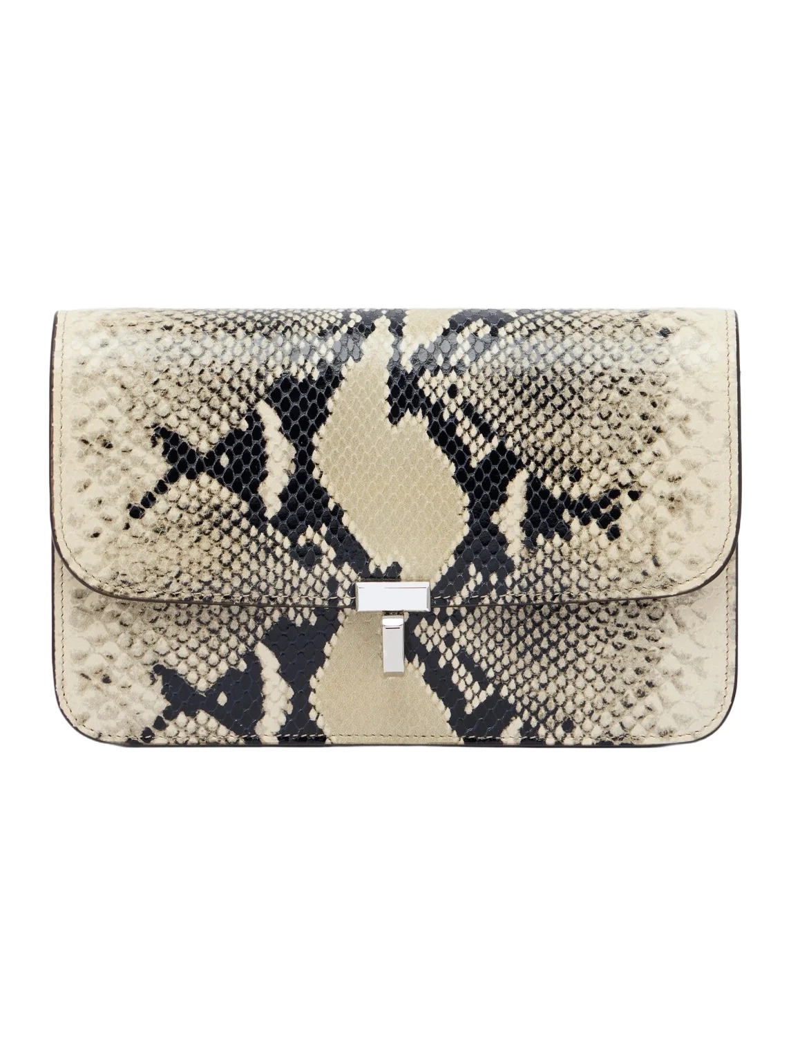 T-Lock snake-effect leather crossbody bag