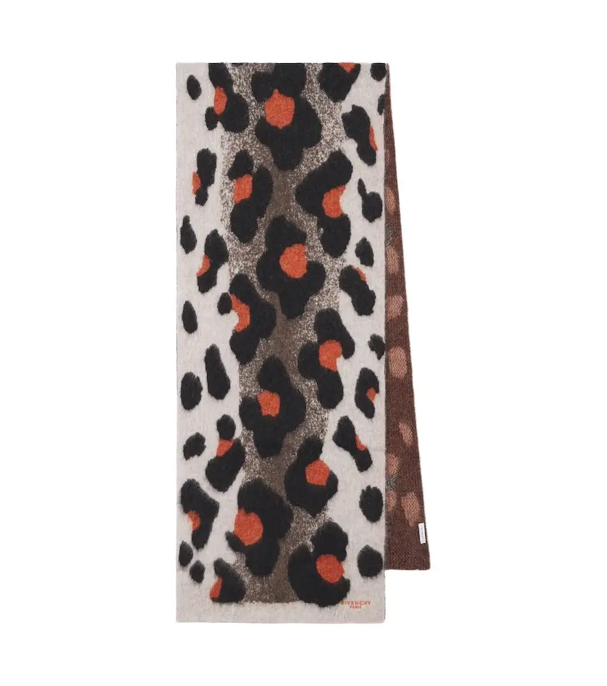 Alpaca and wool-blend jacquard scarf
