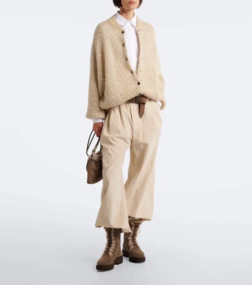 Brunello Cucinelli Open-knit mohair-blend cardigan | Thumbnail 3 Brunello Cucinelli Open-knit mohair-blend cardigan | Thumbnail 3