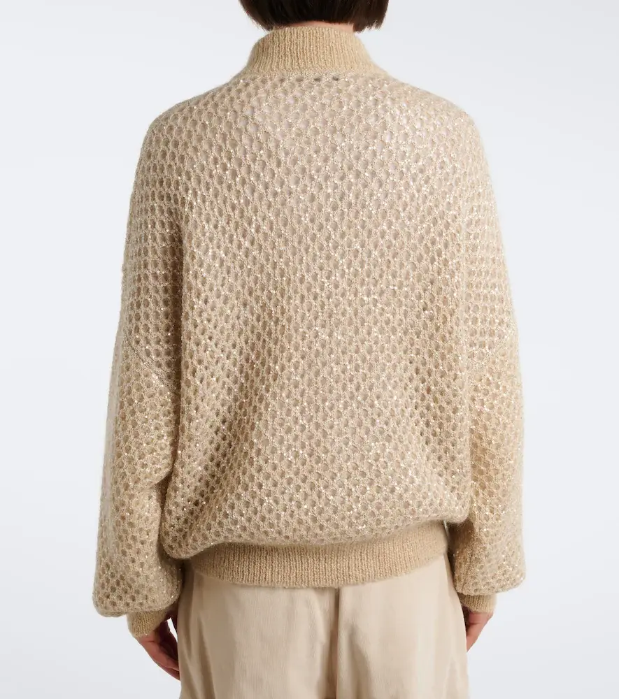 Brunello Cucinelli Open-knit mohair-blend cardigan | Thumbnail 6 Brunello Cucinelli Open-knit mohair-blend cardigan | Thumbnail 6