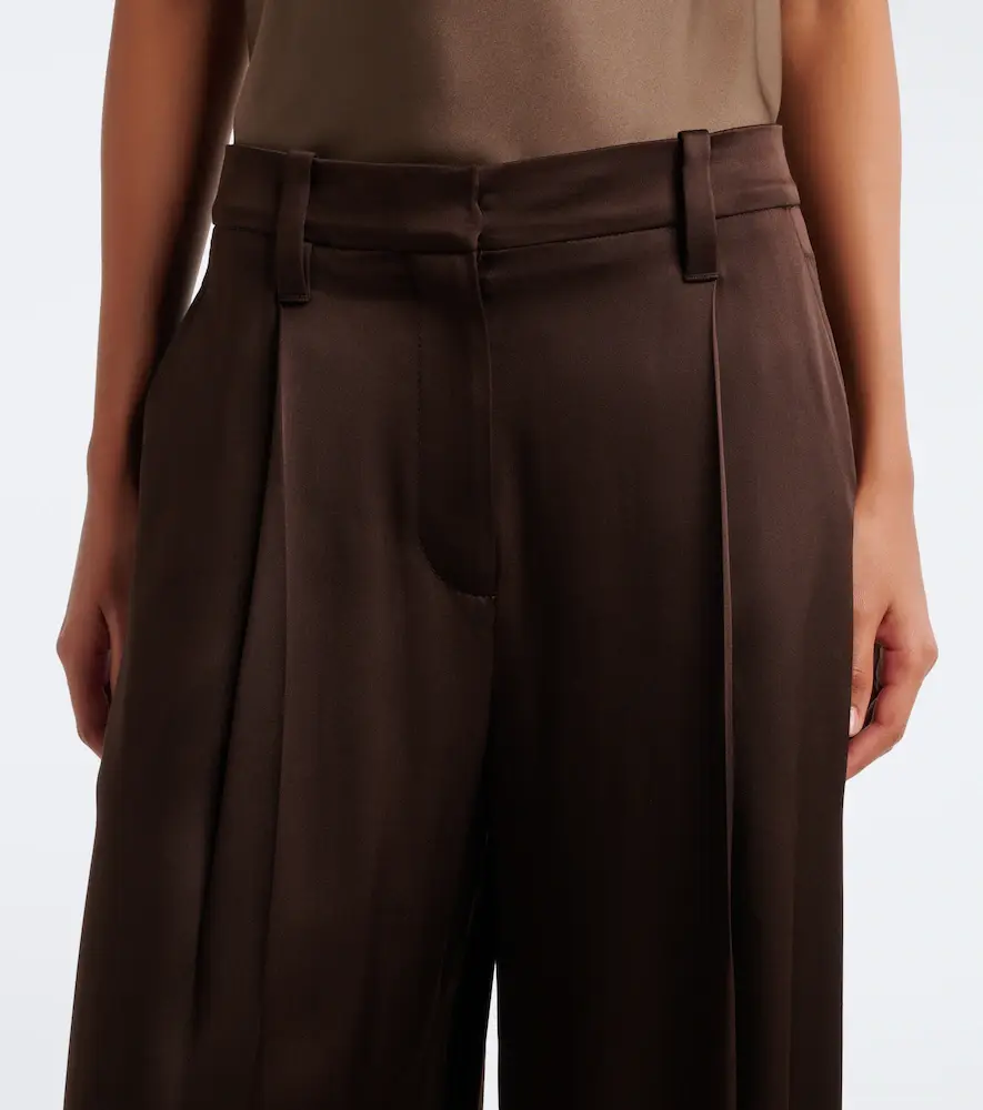 Brunello Cucinelli Monili pleated silk wide-leg pants | Thumbnail 4 Brunello Cucinelli Monili pleated silk wide-leg pants | Thumbnail 4