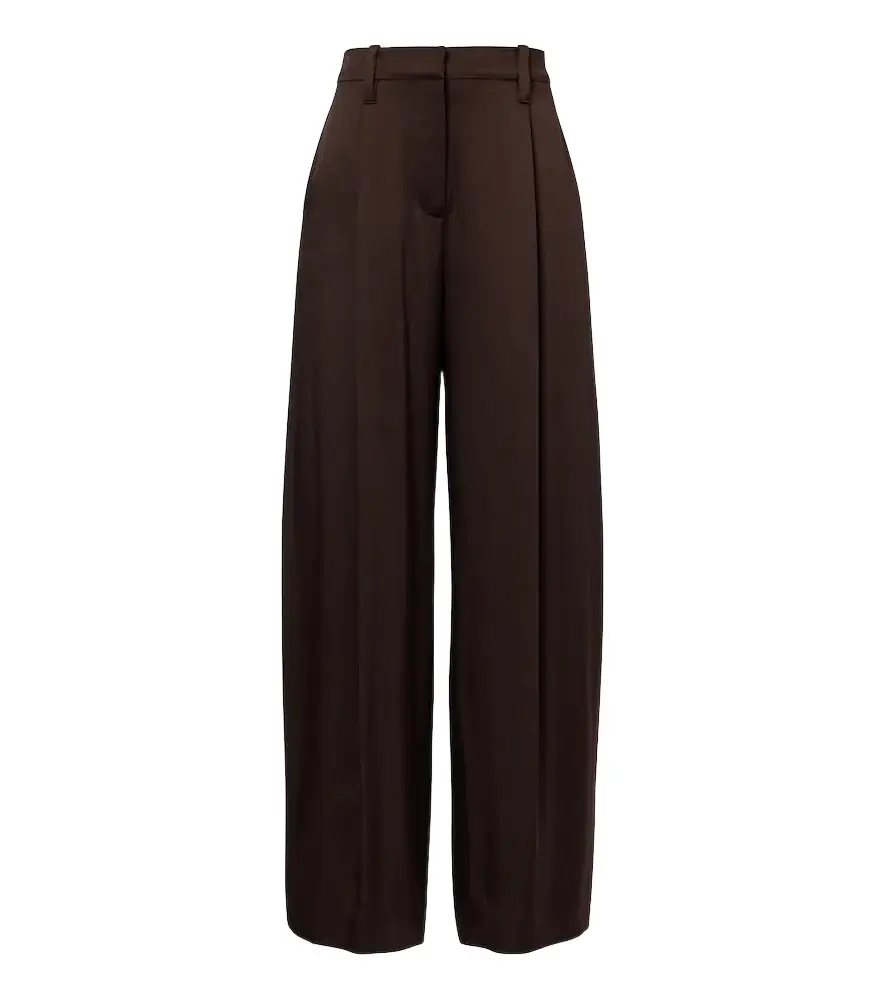 Monili pleated silk wide-leg pants Monili pleated silk wide-leg pants