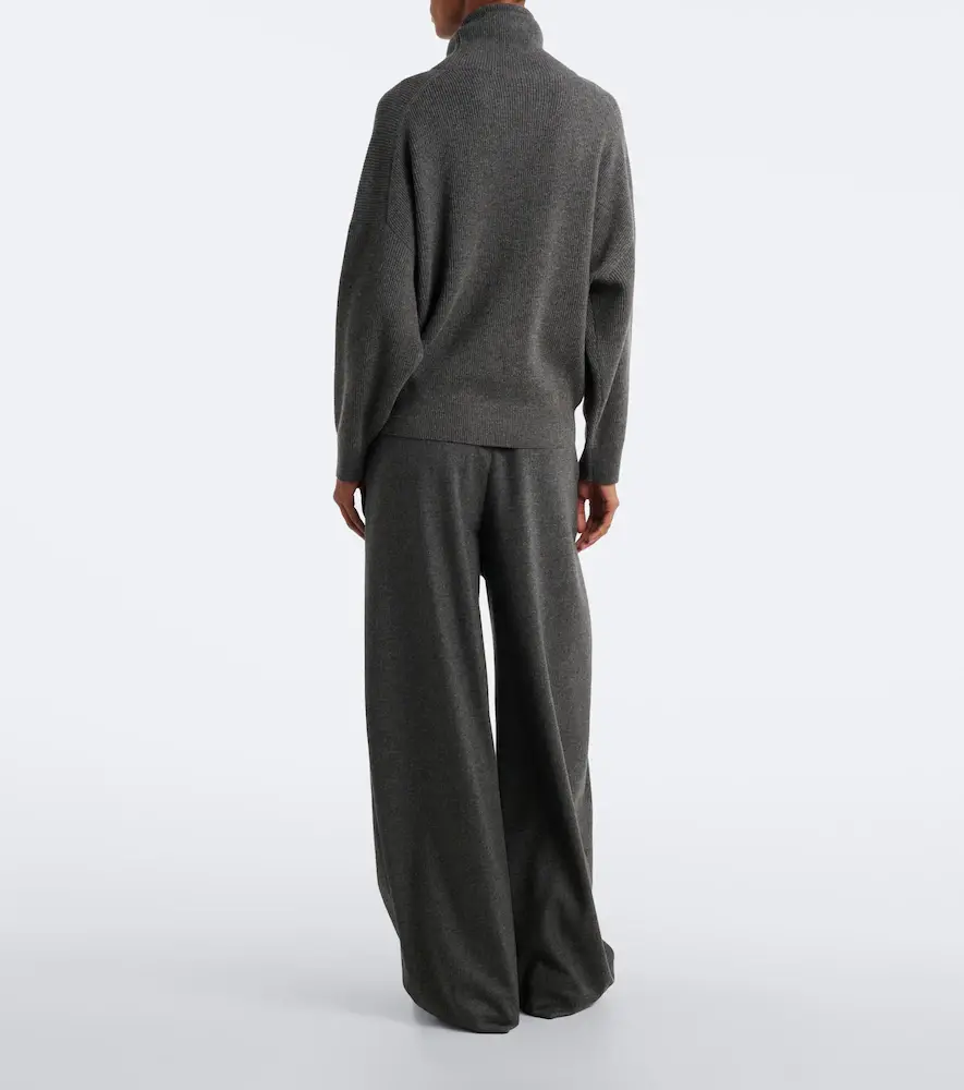 Brunello Cucinelli Wool and cashmere wide-leg pants | Thumbnail 3 Brunello Cucinelli Wool and cashmere wide-leg pants | Thumbnail 3