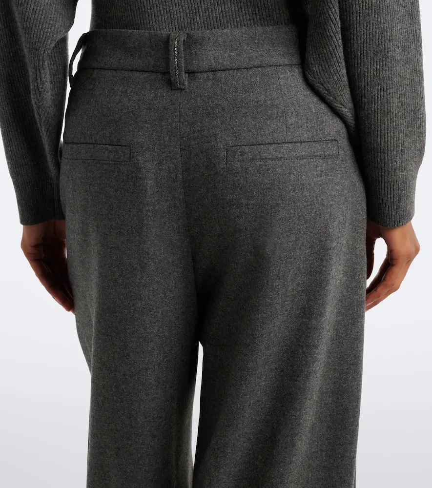 Brunello Cucinelli Wool and cashmere wide-leg pants | Thumbnail 4 Brunello Cucinelli Wool and cashmere wide-leg pants | Thumbnail 4