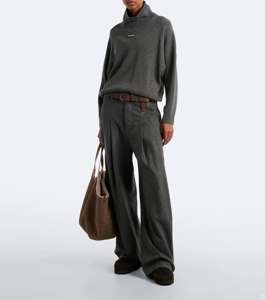 Brunello Cucinelli Wool and cashmere wide-leg pants | Thumbnail 6 Brunello Cucinelli Wool and cashmere wide-leg pants | Thumbnail 6