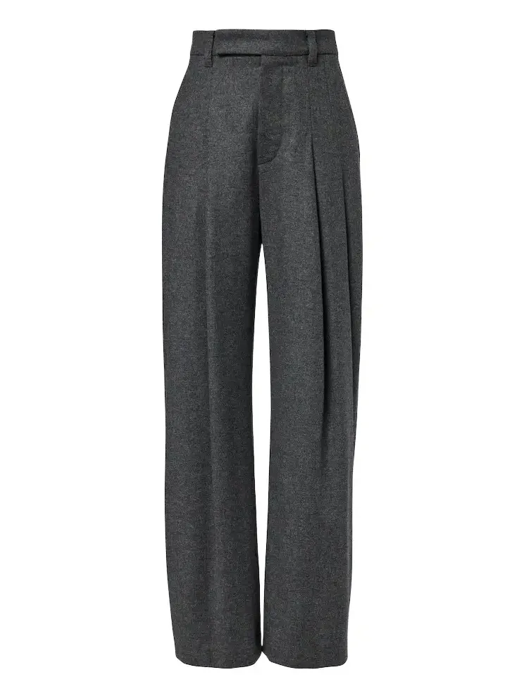 Wool and cashmere wide-leg pants
