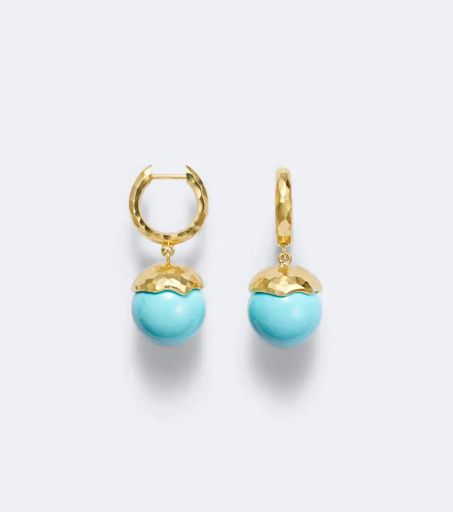 Octavia Elizabeth Orb 18kt gold earrings with turquoise | Thumbnail 2