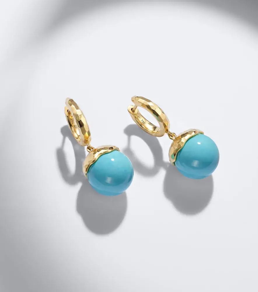 Octavia Elizabeth Orb 18kt gold earrings with turquoise | Thumbnail 5