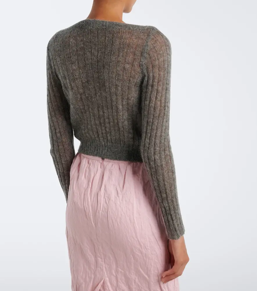 SHUSHU/TONG Embellished wool and mohair-blend cardigan | Thumbnail 5