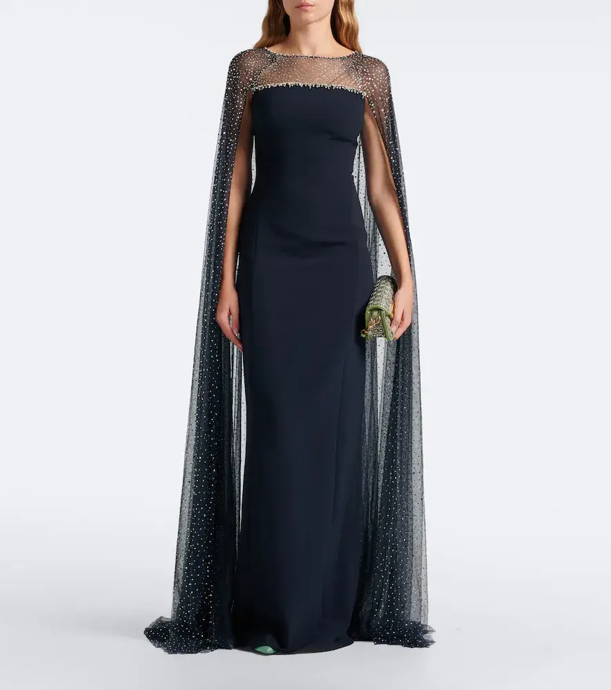 Jenny Packham Moxie caped embellished gown | Thumbnail 3 Jenny Packham Moxie caped embellished gown | Thumbnail 3