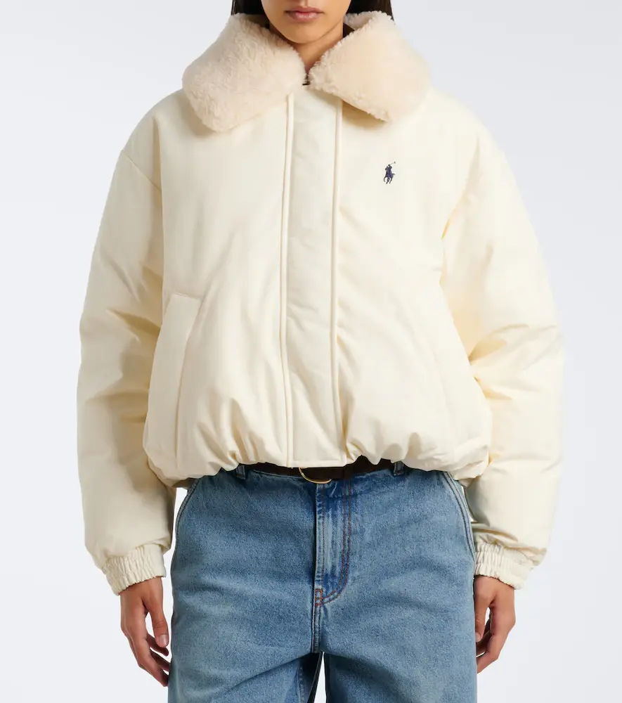 Polo Ralph Lauren Teddy-trimmed cropped blouson jacket | Thumbnail 2 Polo Ralph Lauren Teddy-trimmed cropped blouson jacket | Thumbnail 2