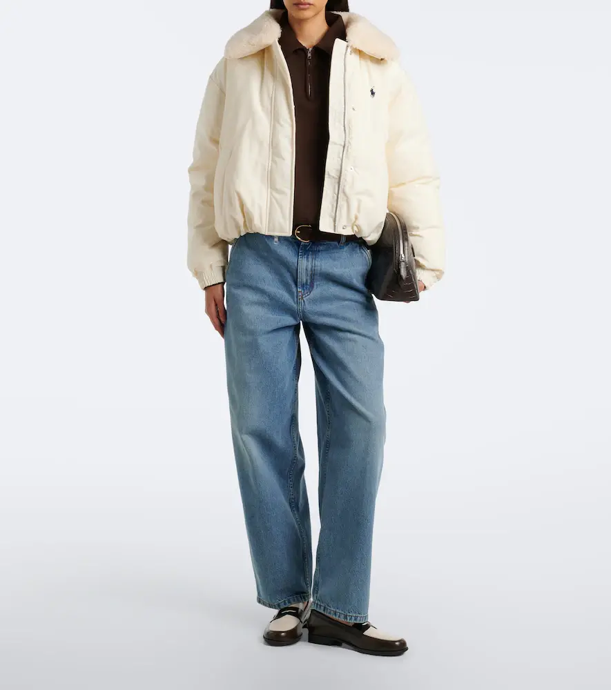 Polo Ralph Lauren Teddy-trimmed cropped blouson jacket | Thumbnail 7 Polo Ralph Lauren Teddy-trimmed cropped blouson jacket | Thumbnail 7