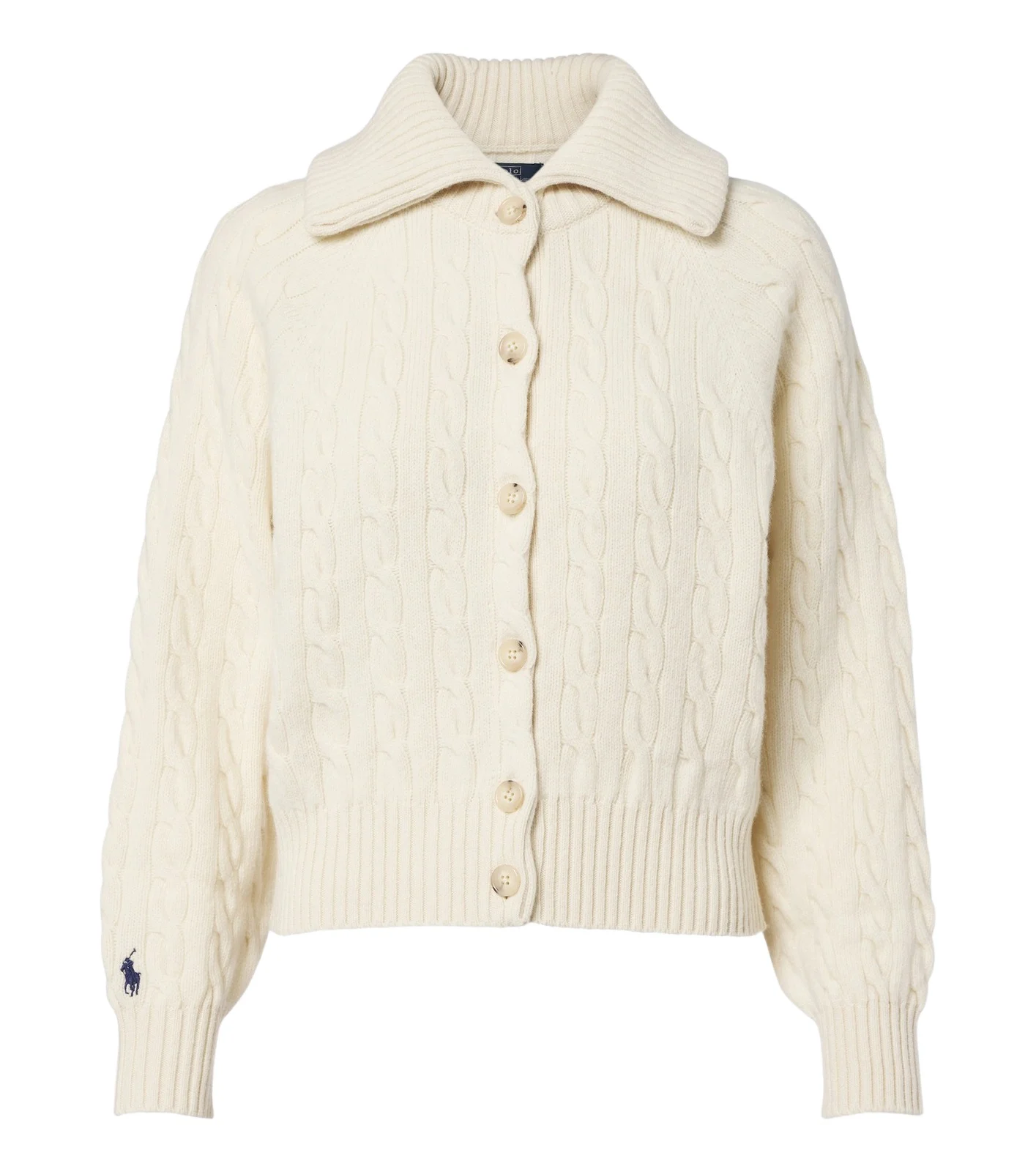 Cable-knit wool and cashmere cardigan Cable-knit wool and cashmere cardigan