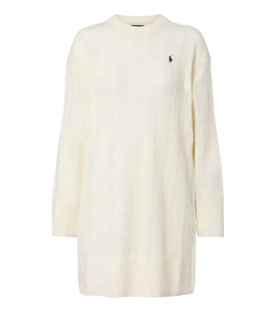 Cable-knit wool and cashmere sweater dress Cable-knit wool and cashmere sweater dress