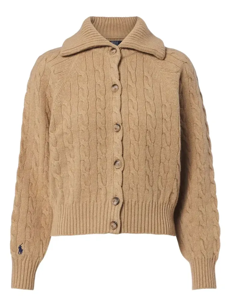 Cable-knit wool and cashmere cardigan Cable-knit wool and cashmere cardigan