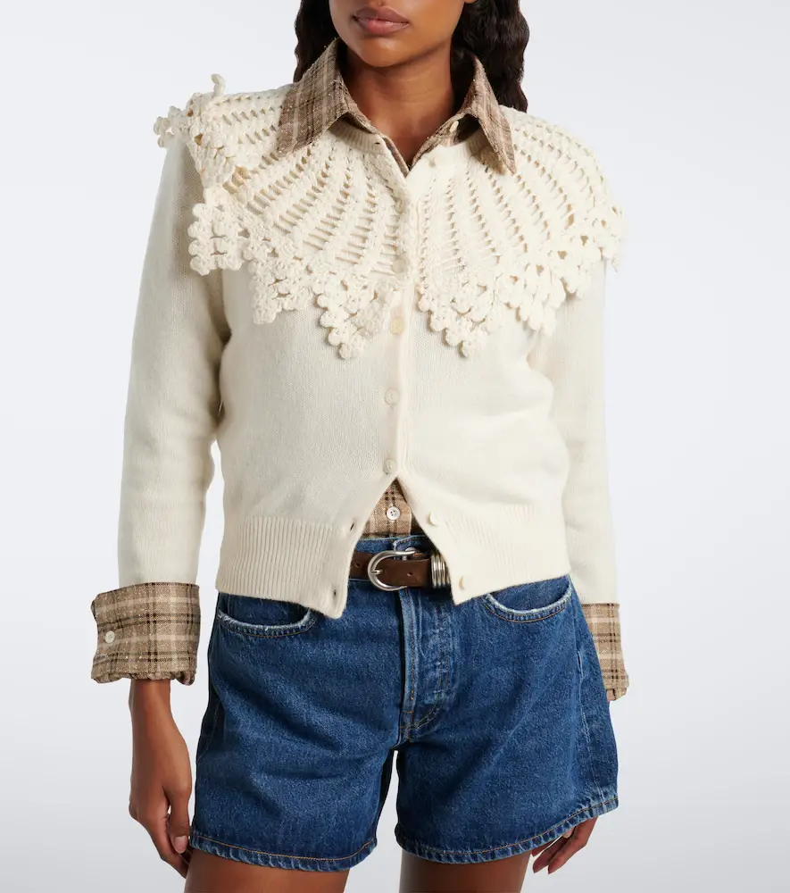 Polo Ralph Lauren Crochet-trimmed wool and alpaca cardigan | Thumbnail 2 Polo Ralph Lauren Crochet-trimmed wool and alpaca cardigan | Thumbnail 2