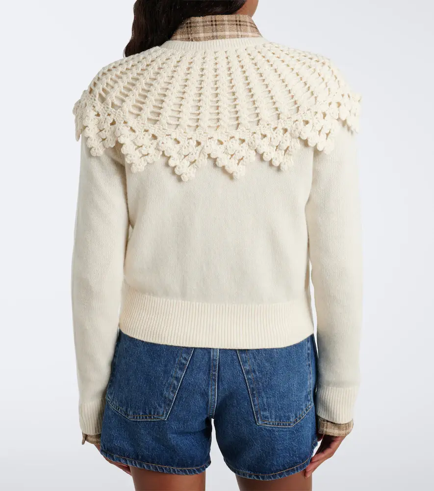 Polo Ralph Lauren Crochet-trimmed wool and alpaca cardigan | Thumbnail 4 Polo Ralph Lauren Crochet-trimmed wool and alpaca cardigan | Thumbnail 4