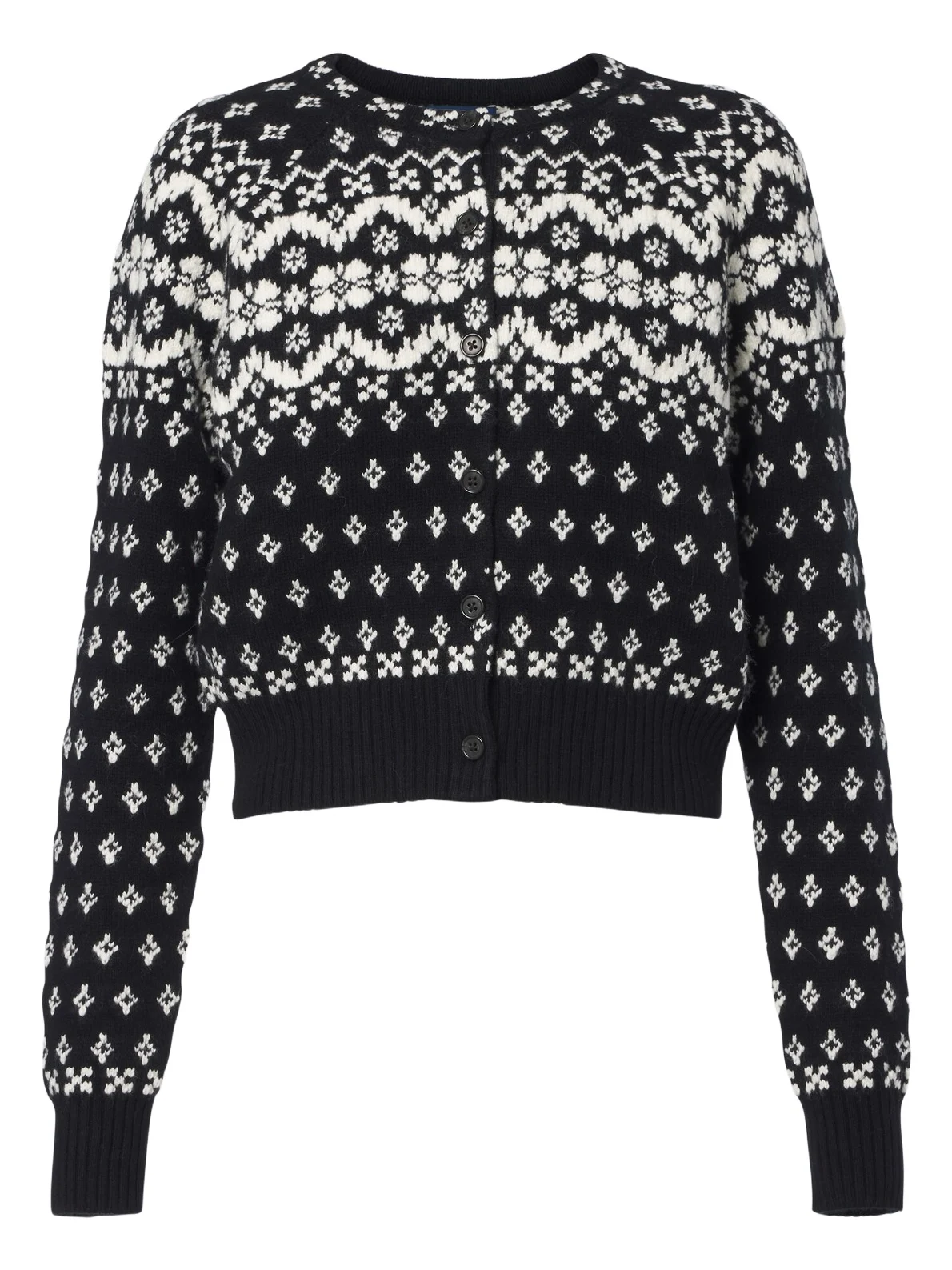 Jacquard wool, cotton, and alpaca cardigan Jacquard wool, cotton, and alpaca cardigan