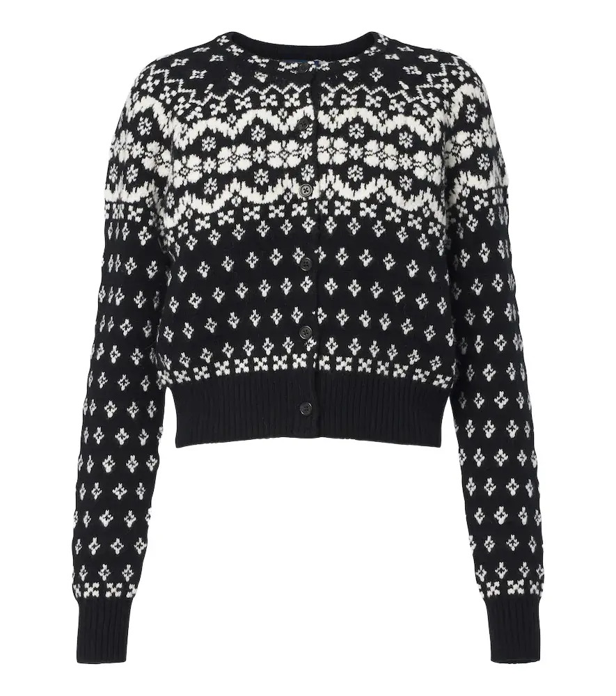 Polo Ralph Lauren Jacquard wool, cotton, and alpaca cardigan