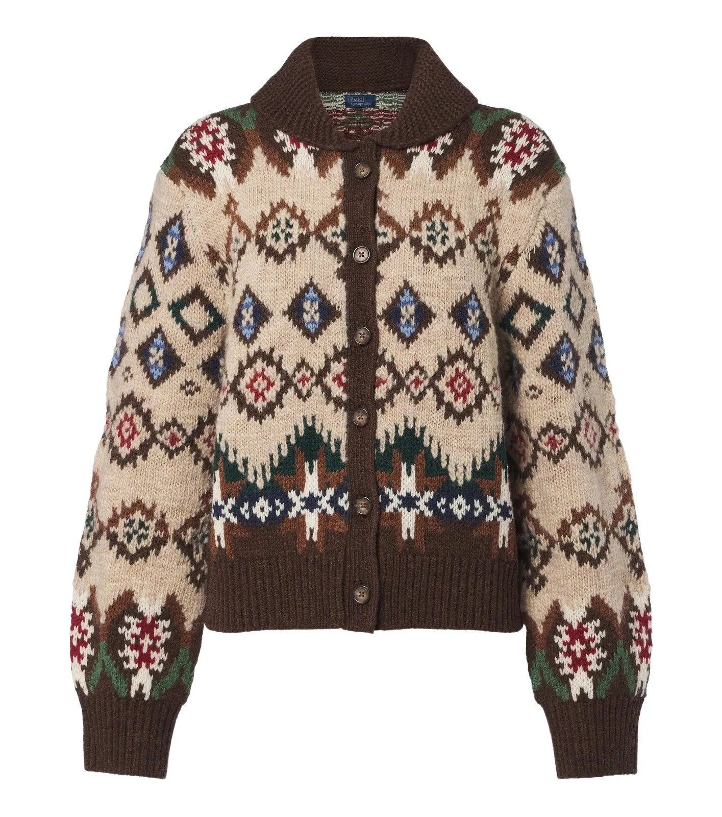 Jacquard wool and cashmere cardigan Jacquard wool and cashmere cardigan