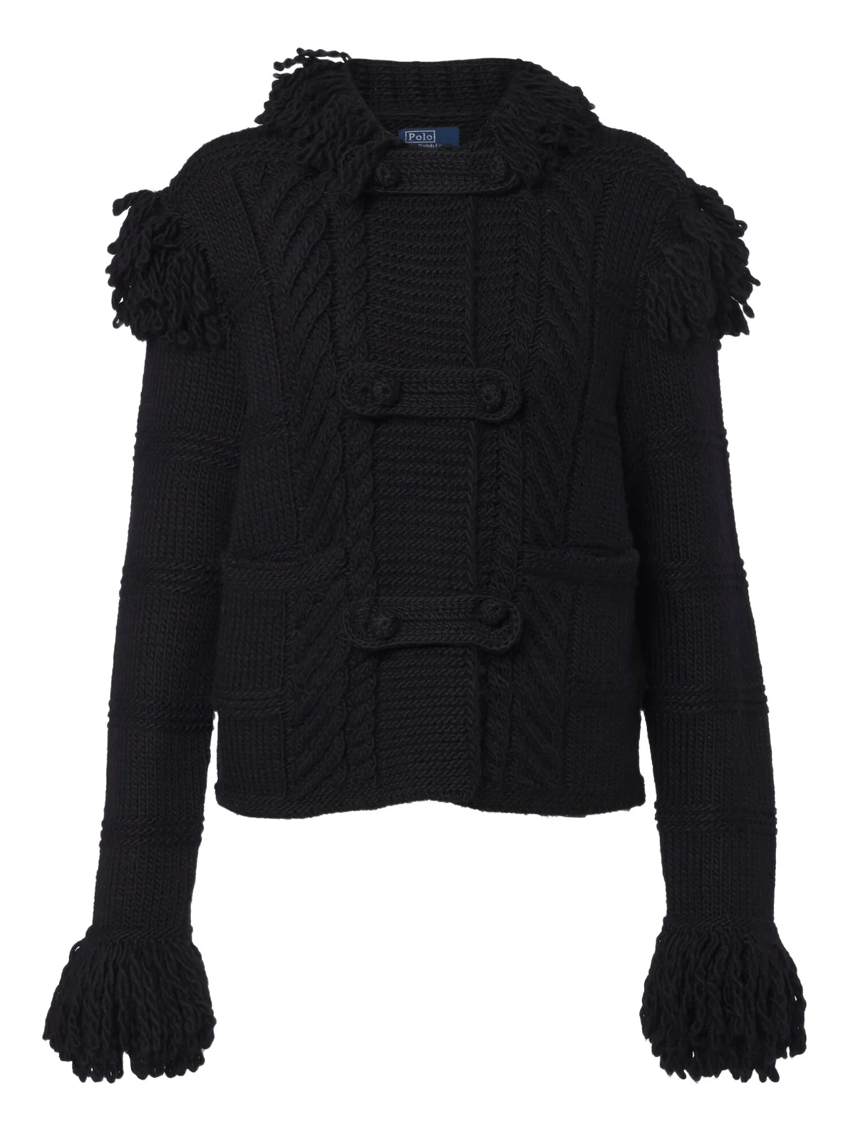 Fringed wool cardigan