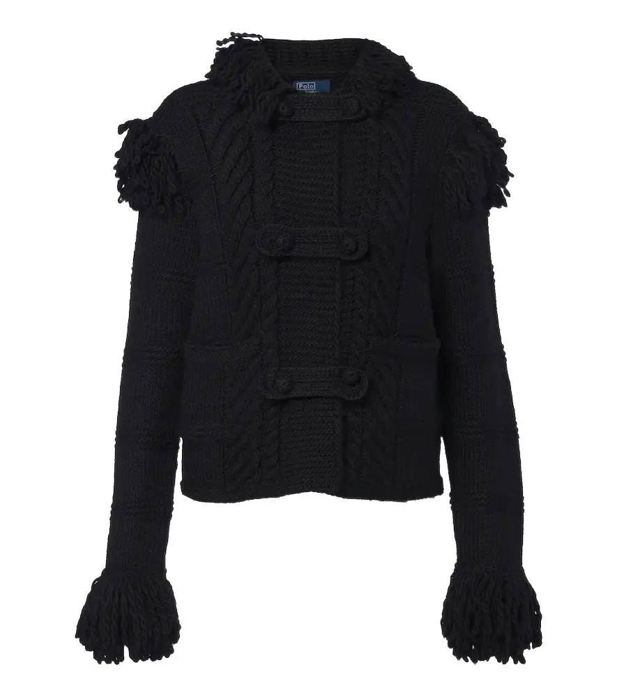 Fringed wool cardigan Fringed wool cardigan