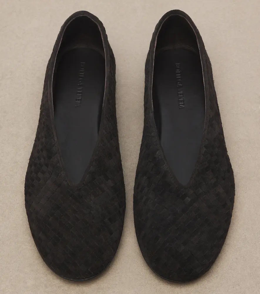 Bottega Veneta Intrecciato suede ballet flats | Thumbnail 2