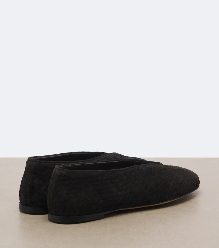 Bottega Veneta Intrecciato suede ballet flats | Thumbnail 3
