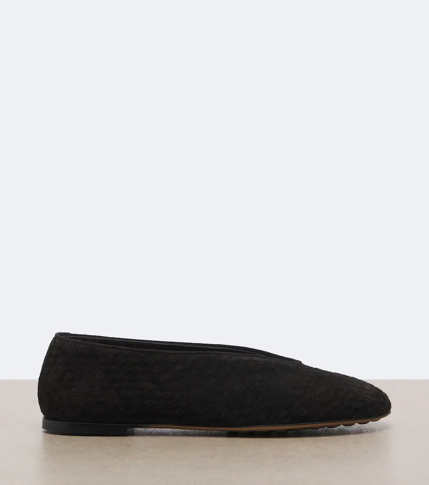 Bottega Veneta Intrecciato suede ballet flats | Thumbnail 4