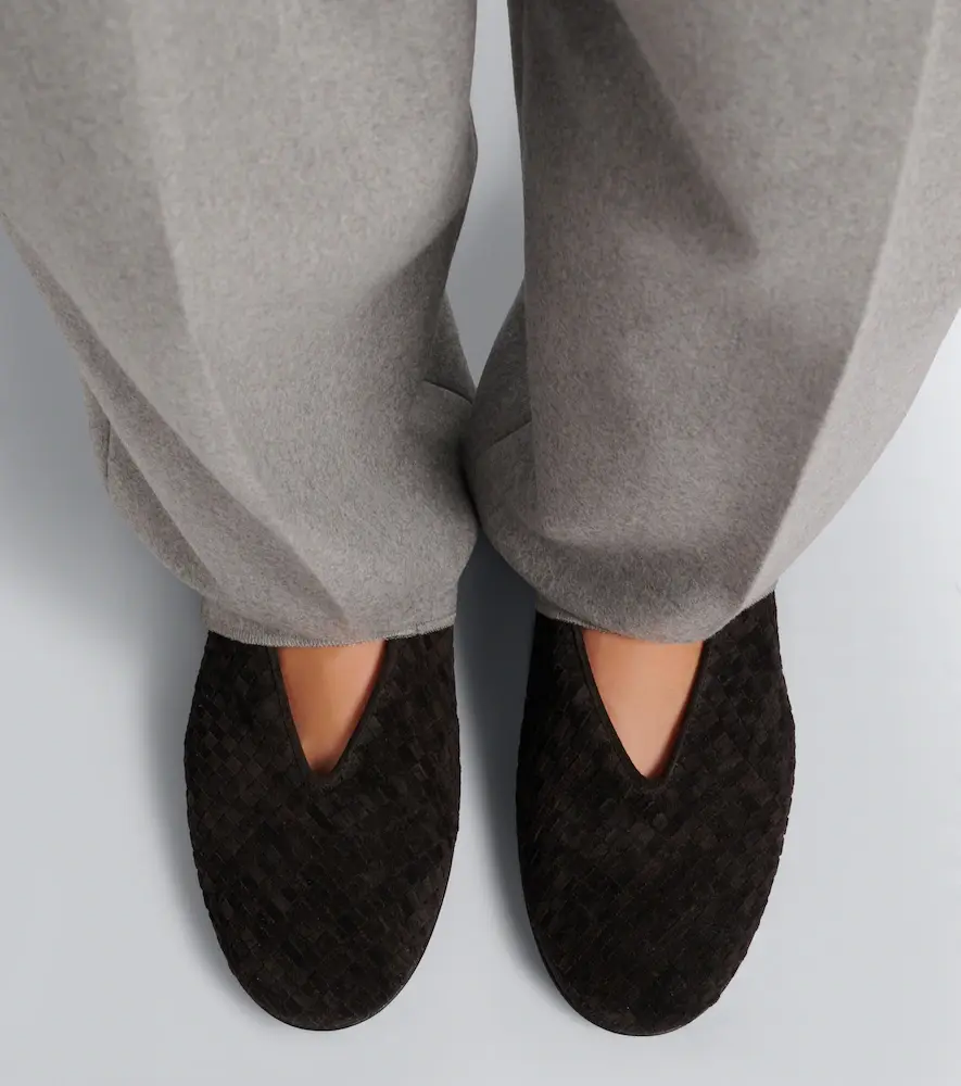 Bottega Veneta Intrecciato suede ballet flats | Thumbnail 6