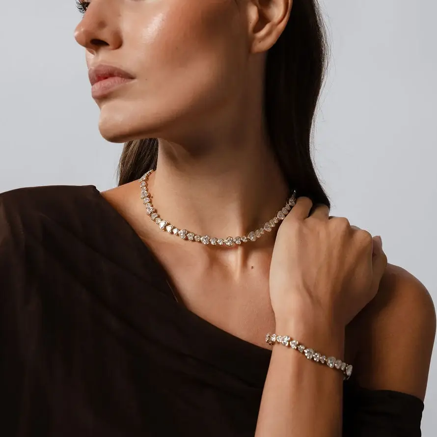 Stephanie Gottlieb Coco Lab Diamond Heart Bezel Tennis Necklace | Thumbnail 3 Stephanie Gottlieb Coco Lab Diamond Heart Bezel Tennis Necklace | Thumbnail 3