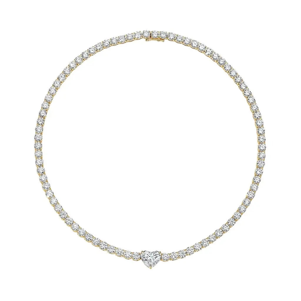 Stephanie Gottlieb Coco Lab Diamond Heart Tennis Necklace