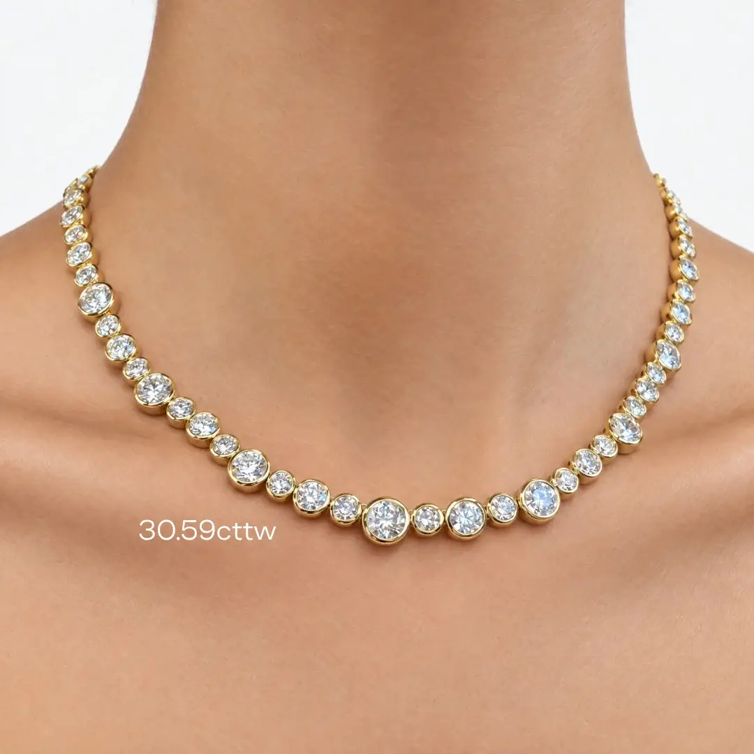 Stephanie Gottlieb Coco Lab Diamond Round Bezel Tennis Necklace | Thumbnail 3 Stephanie Gottlieb Coco Lab Diamond Round Bezel Tennis Necklace | Thumbnail 3