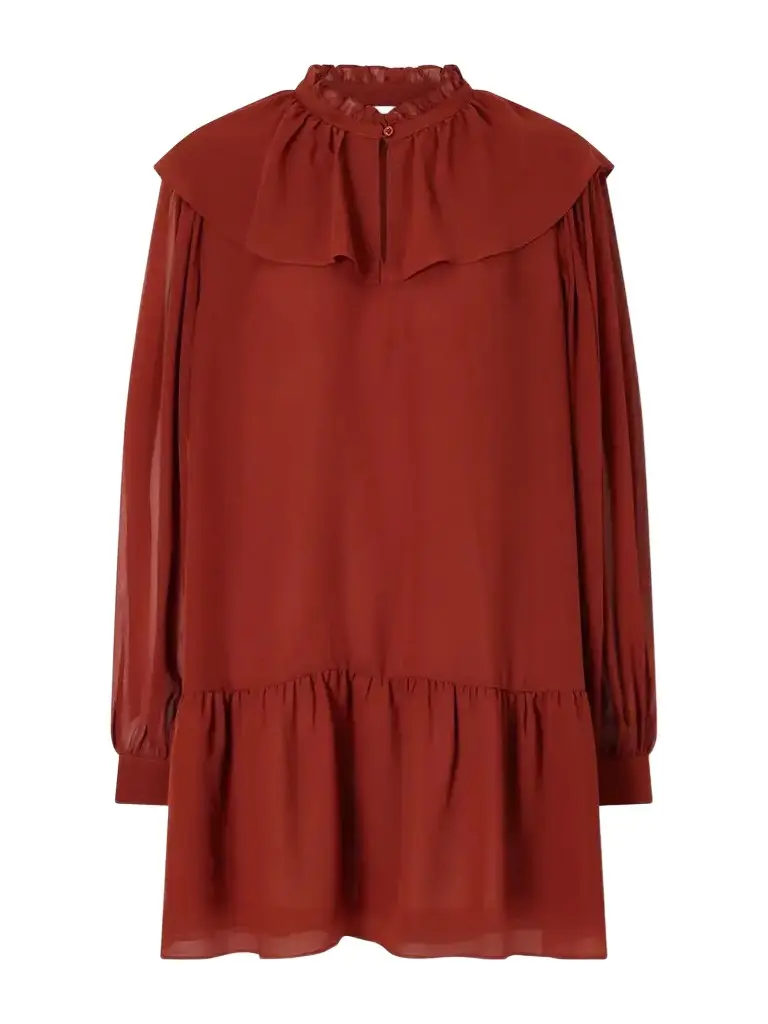Tiered Ruffled Silk-chiffon Mini Dress