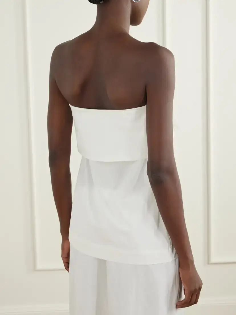 St. Agni Strapless Draped Cotton-blend Top | Thumbnail 3 St. Agni Strapless Draped Cotton-blend Top | Thumbnail 3