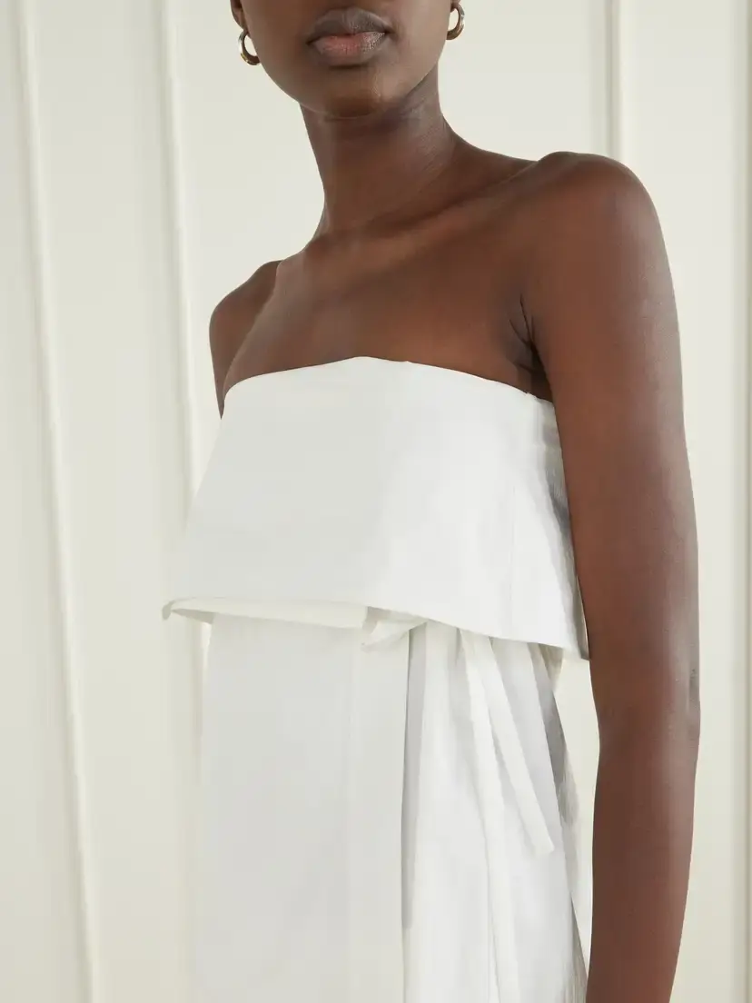 St. Agni Strapless Draped Cotton-blend Top | Thumbnail 4 St. Agni Strapless Draped Cotton-blend Top | Thumbnail 4
