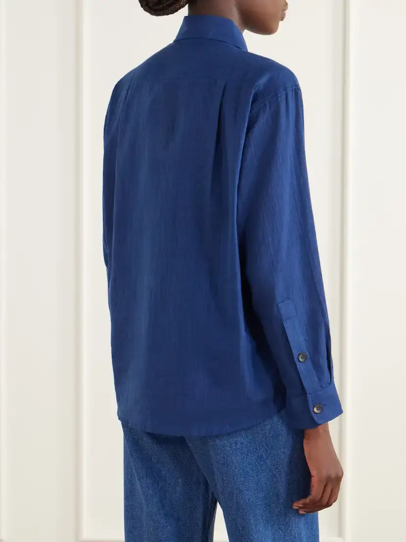 Kartik Research Bead-embellished Layered Striped Cotton Shirt | Thumbnail 4