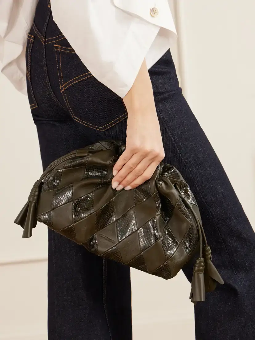 Zimmermann Cloud 91 Medium Snake-effect And Textured Leather Clutch | Thumbnail 2 Zimmermann Cloud 91 Medium Snake-effect And Textured Leather Clutch | Thumbnail 2